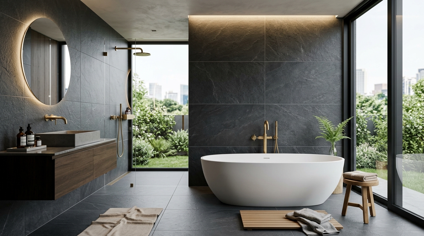 Exklusives modernes Designer-Badezimmer mit Walk-In Dusche und maßgefertigten Sanitäranlagen von Ulrich Pokorny Sanitärtechnik Ingolstadt